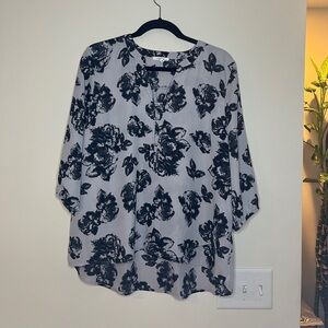 Maurices Black and White Floral Blouse